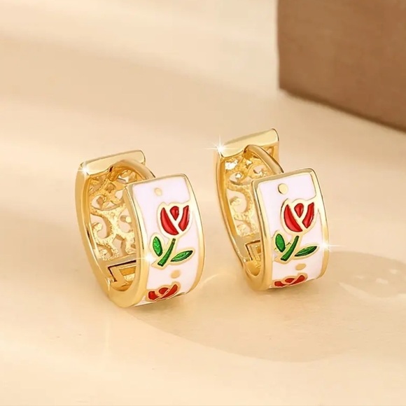 ✨Anthropologie Darby Tulip Huggie Earrings - Picture 5 of 6